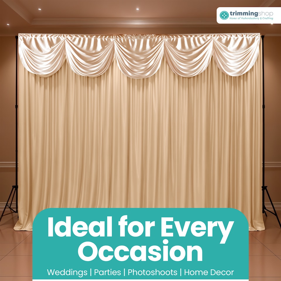 image 1 of 3M Ice Silk Wedding Drapery, Detachable Backdrop Curtain - 1pc