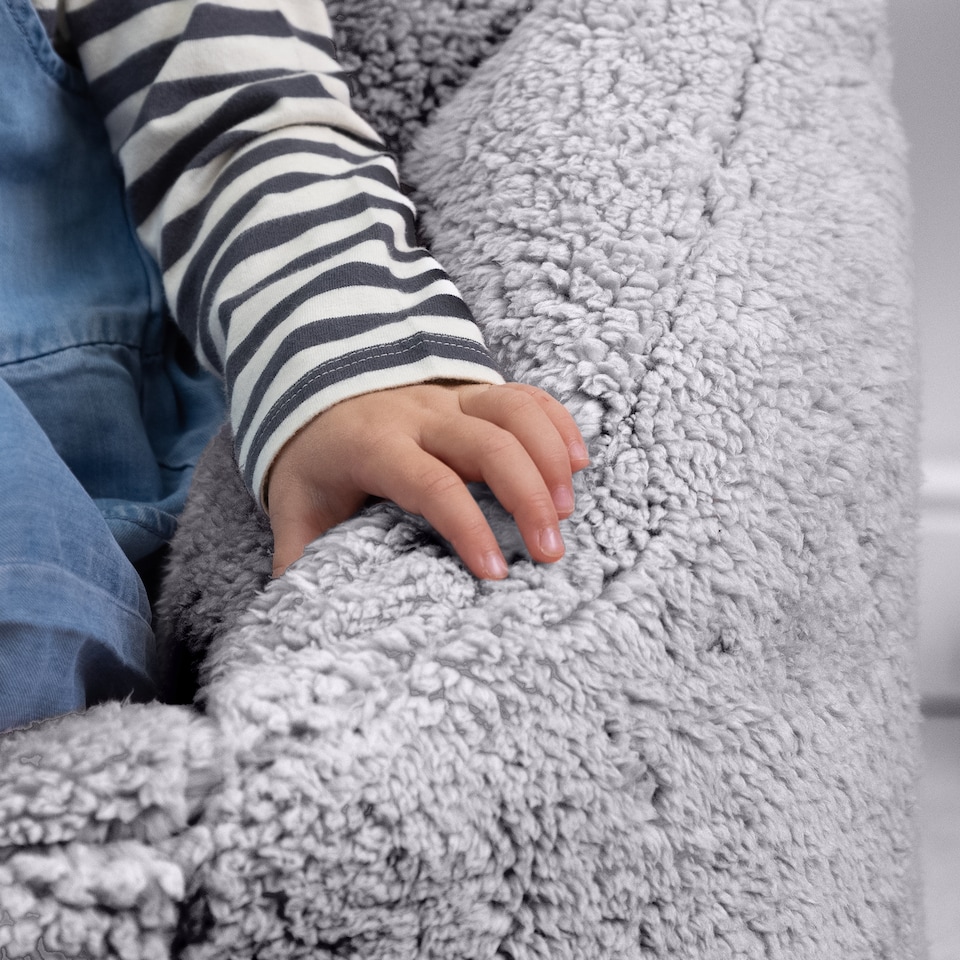 image 1 of Kids Teddy Bear Armchair Bean Bag Grey Childrens Bean Bags Set of 2