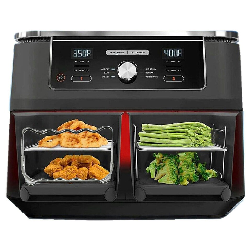 image 1 of SPARES2GO Grill Shelf Racks Compatible with Instant Vortex Plus 7.6L Air Fryer (+ 4 Skewers)