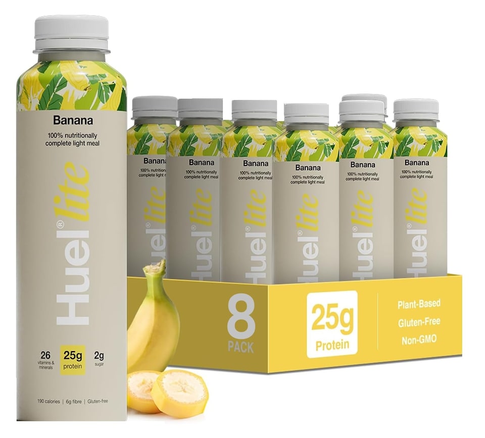 image 1 of Huel Ready-to-Drink Meal, LITE Banana Protein Drink, 500ml Bottles (Pack of 8) - Protein Shakes, Pre-Portioned Meal, 25g of Protein per Bottle