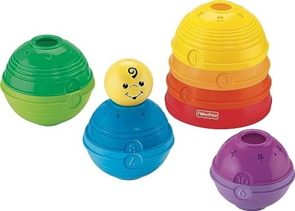 image 1 of Fisher Price Brilliant Basics Stack And Roll Cups