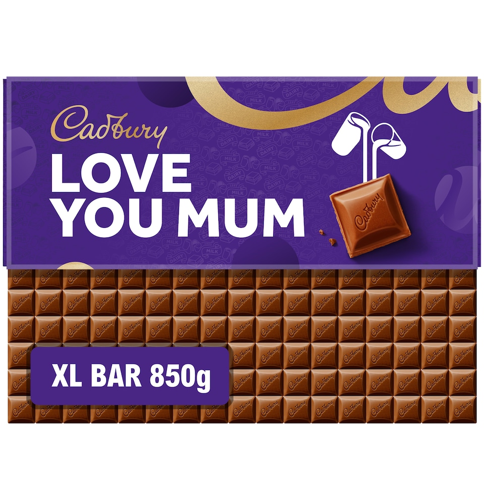 image 1 of Cadbury Dairy Milk Love You Mum Chocolate Gift Bar 850g
