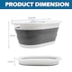 image 2 of Crystals Large Collapsible Fold Able Laundry Basket Pop Up Clothing Washing Storage For Bedrooms Laundry Room Bathroom (Oval Grey) | Grey | white