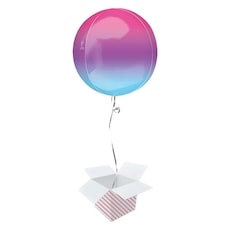 Ombre Purple And Blue Orbz Foil Helium Balloon - Inflated Balloon in a Box