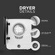 image 6 of DMD 3kg Mini Compact Vented Tumble Dryer, 3 Temperature Settings, Countertop or Wall Mounted, 180mins Timer, Stainless Steel Tub