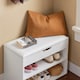 image 8 of SoBuy 2-Tier Shoe Storage Bench with Folding Padded Seat, White, 23.6x11.8x17.3 in, 13 kg - FSR25-W