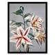 image 1 of White Pink Spotted Lily Flowers Vintage Framed Wall Art Print Kazumasa 12x16"
