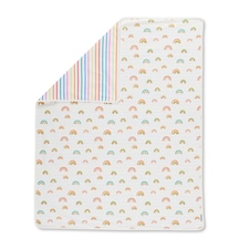 Reversible Baby Blanket – 100% Cotton, Ultra-Soft & Breathable Knit, 100 x 74cm – Perfect for Swaddling, Cuddles & Nursery Bedding, Lightweight (Rainbow Dreams)