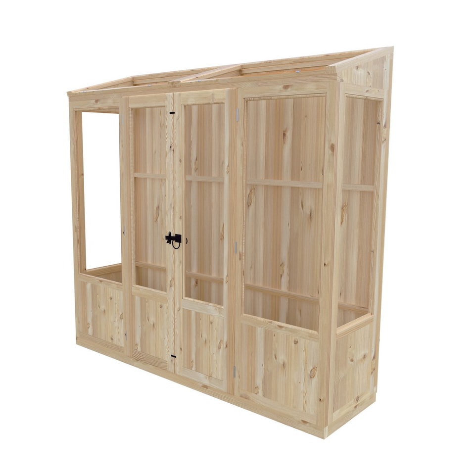 image 1 of Holme 7 x 2 Double Door Greenhouse - Timber - L59 x W210 x H200.7 cm
