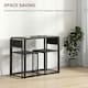 image 3 of HOMCOM 3 Piece Dining Table Set with Metal Frame, Black Black