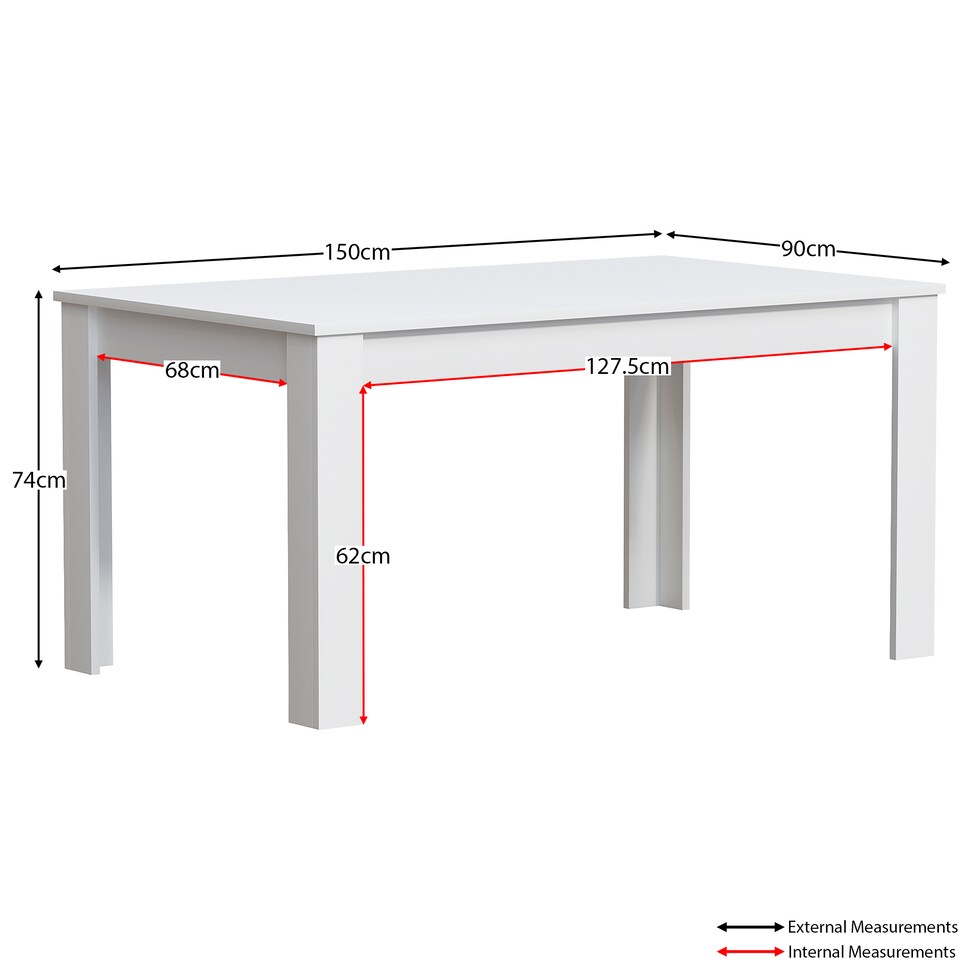 image 1 of Vida Designs Medina 6 Seater Dining Table, White