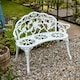 image 3 of Cast Aluminium Garden Bench Metal Frame 2 Seater Patio Chair Outdoor Seating | White
