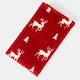 image 5 of OHS Christmas Stag Ribbed Sherpa Fleece Reverse Soft Warm Blanket Throw, Red - 125x160cm