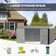 image 3 of Outsunny Outdoor Garden Storage Shed Steel Tool Storage Box Grey