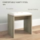image 6 of HOMCOM Dressing Table with Mirror and Stool, Makeup Desk for Bedroom Brown | White