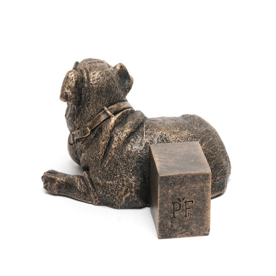 image 1 of Resting British Bulldog Plant Pot Feet - Set of 3 - L8.2 x W9 x H8.5 cm Grey