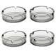 image 1 of Round Glass Classic Ashtray 10.2cm Round for Cigarettes Indoor Outdoor | Clear | Set of 4