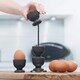 image 3 of Zeal Stack & Store Egg Cups Set with Chrome Stand, Set of 4, Dark Grey
