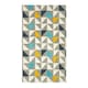 image 2 of Homescapes Copenhagen Blue, Yellow and Grey Cotton Geometric Style Scandi Printed Rug - 120 x 170 cm | Multi | White, grey, blue, yellow and black