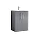 image 1 of Balterley Modern Bathroom Floor Standing 2 Soft Close Door Vanity Unit & Curved Basin | Grey | Satin Grey | 830 x 610 x 440mm