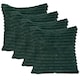 image 1 of OHS 4 x Faux Fur Matte Velvet Fleece Thick Ribbed Cushion Covers, 45x45cm - Green