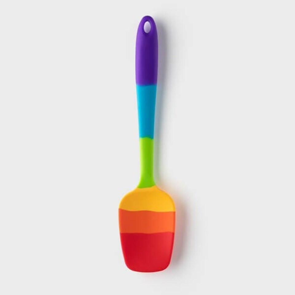 image 1 of Taylor's Eye Witness Rainbow Silicone Spatula Spoon