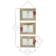 image 3 of Nicola Spring Rustic Red Hearts Hanging 3 Photo Frame - 6 x 4" - Natural