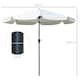 image 5 of Outsunny 2.7m Patio Parasol Garden Umbrellas Outdoor Sun Shade Table Umbrella with Tilt, Crank, 8 Ribs, Ruffles, White
