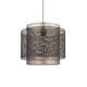 image 2 of Plexus 25cm Cylindrical Pendant Matt Black Paint, Antique Brass Mesh , E27