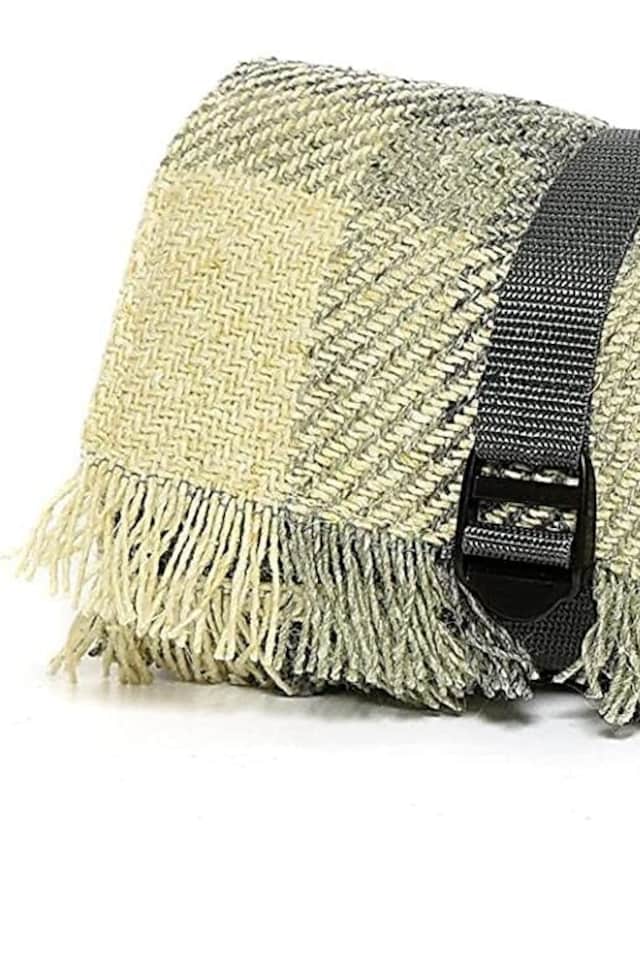 image 1 of Tweedmill Keith Check Wool Waterproof Picnic Rug - Duck Egg/Charcoal