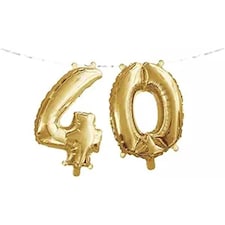 Creative Party Number 40th Birthday Foil Balloon - Gold - One Size