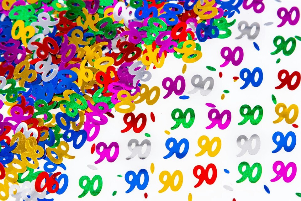 image 1 of 14g Mixed Happy 90th Birthday Confetti