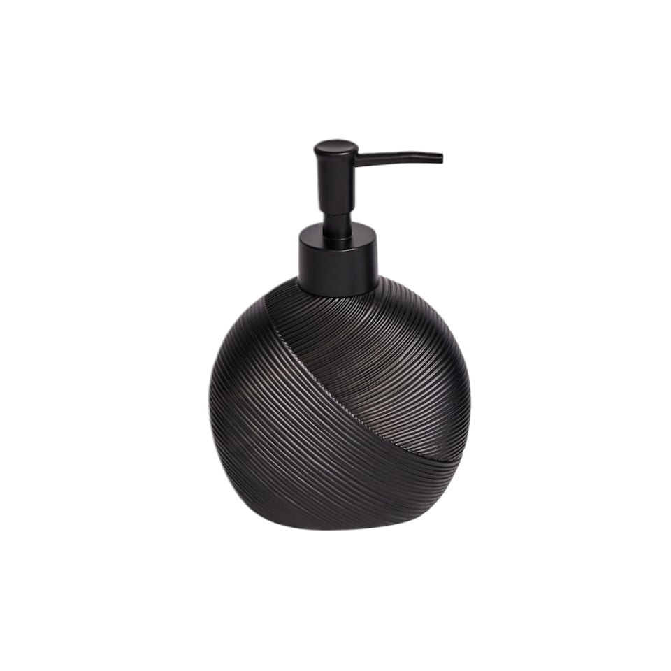 image 1 of Ripple Black Textured Liquid Soap Dispenser | Black | Black | 1