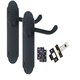 image 2 of Golden Grace 4 Sets Victorian Scroll Design Door Handles Lever on Shaped Backplate in Matt Black - Latch Door Pack with Ball Bearing Hinges Black