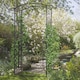 image 2 of Outsunny Garden Entrance Arch Bench Outdoor Patio Rose Trellis Climbing Plant