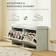 image 10 of HOMCOM Shoe Storage Bench with Cushion and Flip-Drawer White