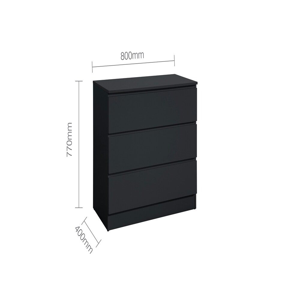 image 1 of Oslo 3 Drawer Chest