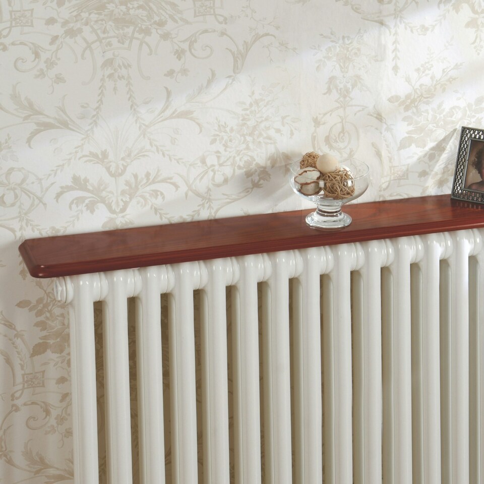 image 1 of Greenhurst Easy Fit Radiator Shelves, 60/91/115cm, Oak Finish – No Drilling Needed Brown | Oak | 91