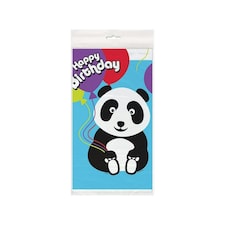 Unique Party Plastic Panda Birthday Party Table Cover - Blue - One Size