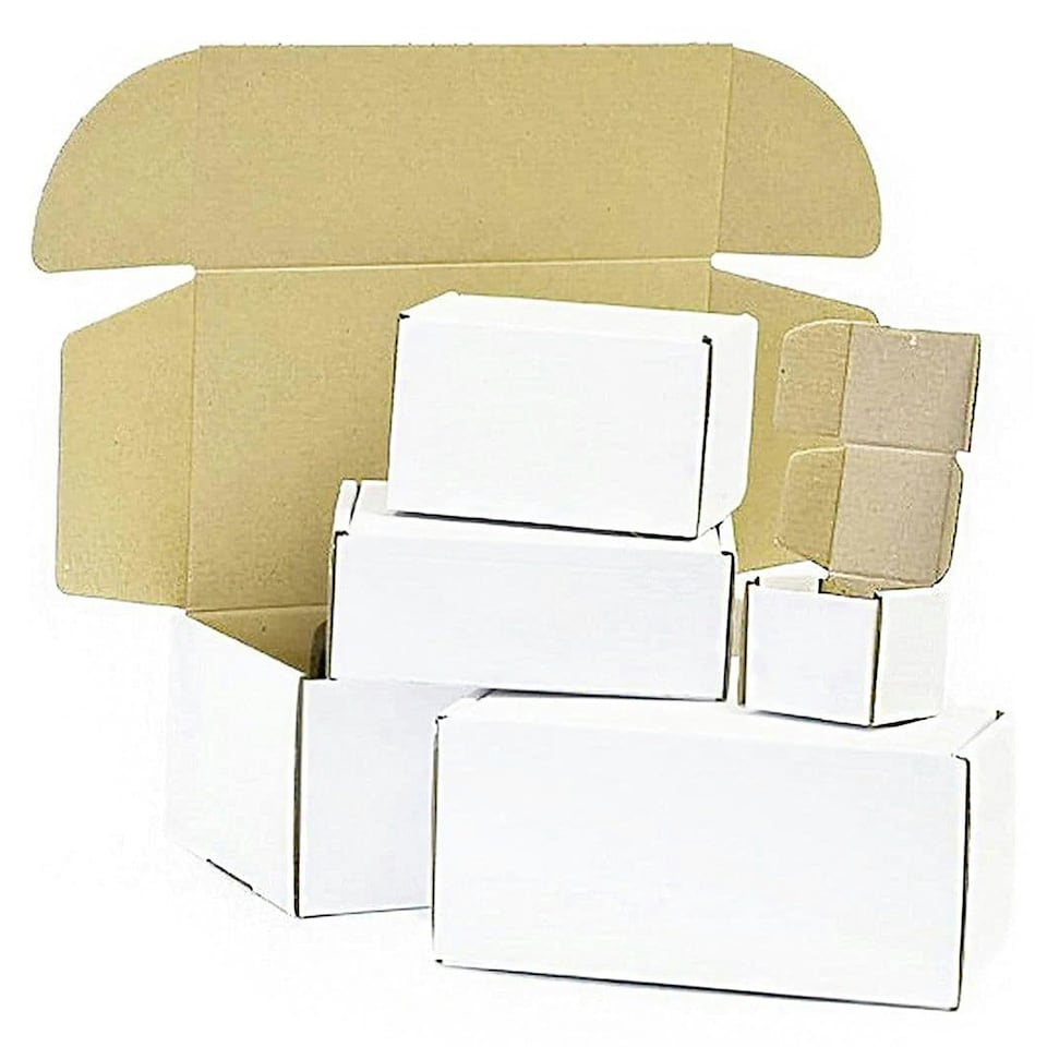 image 1 of 50 x White 12 x 9 x 2.5" (310x234x63mm) Packing Shipping Mailing Postal Strong Single Wall Die Cut Boxes White