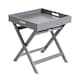 image 1 of Folding Butlers Side Table Portable Wooden Food Serving Tray Grey