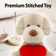 image 7 of Puppy Soft Toy Brown 26cm Puppy Plush With Red Love Heart Cuddly Toy Dog