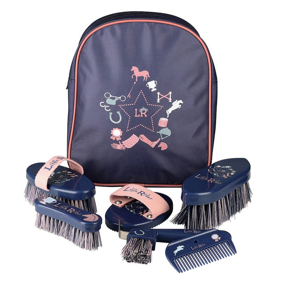 image 1 of Little Rider Passion Complete Horse Grooming Set - Navy/Blush - One Size