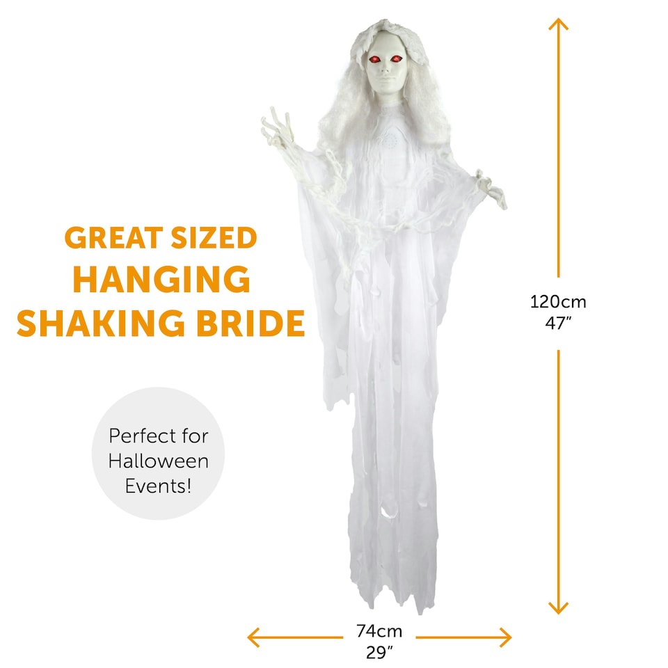 image 1 of Hanging Shaking Bride – Halloween Prop Decoration with Sound & Movement