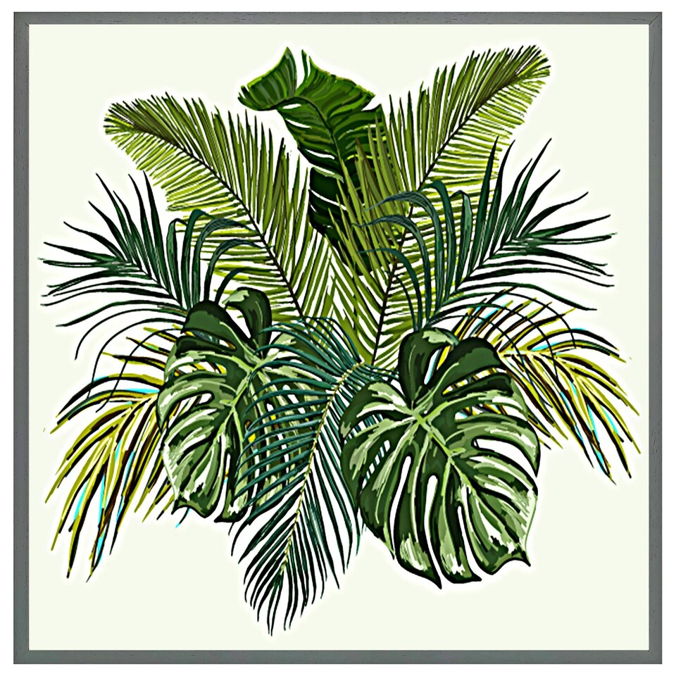 image 1 of Green tropical foliage (Picutre Frame) Black | XS