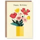 image 1 of Poppy Flower Bouquet Vase Woman Her Birthday Card
