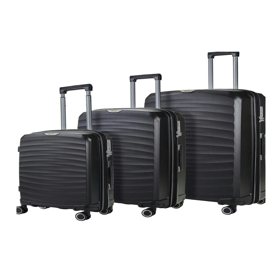 image 1 of Rock Sunwave 3 Piece Set Suitcases Black