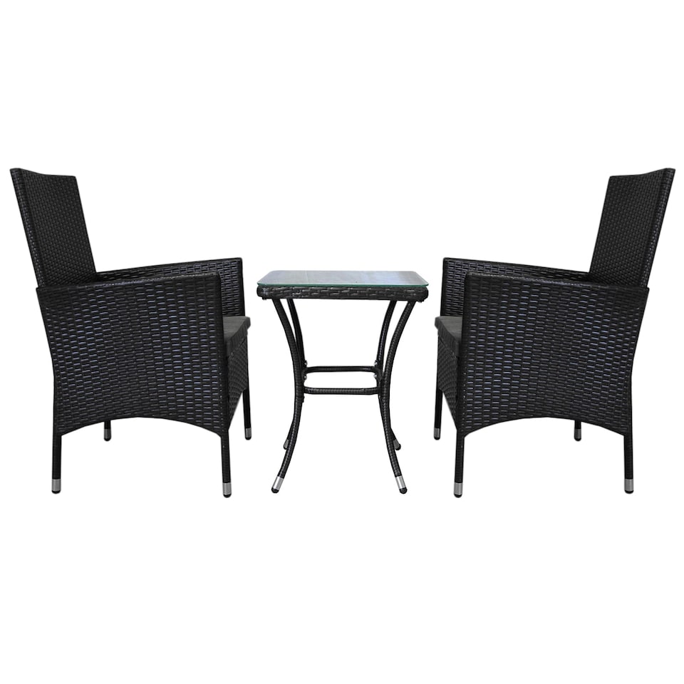 image 1 of Jardí Rattan Bistro Set Black