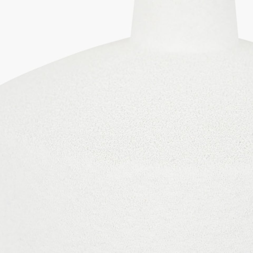 image 1 of Wood Effect White Textured Ceramic Table Lamp | White | White | 1