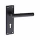image 2 of Golden Grace Key Lock Set T-Bar Lever Backplate Door Handle Matt Black Finish - 150mm x 40mm | Black | 1 Set